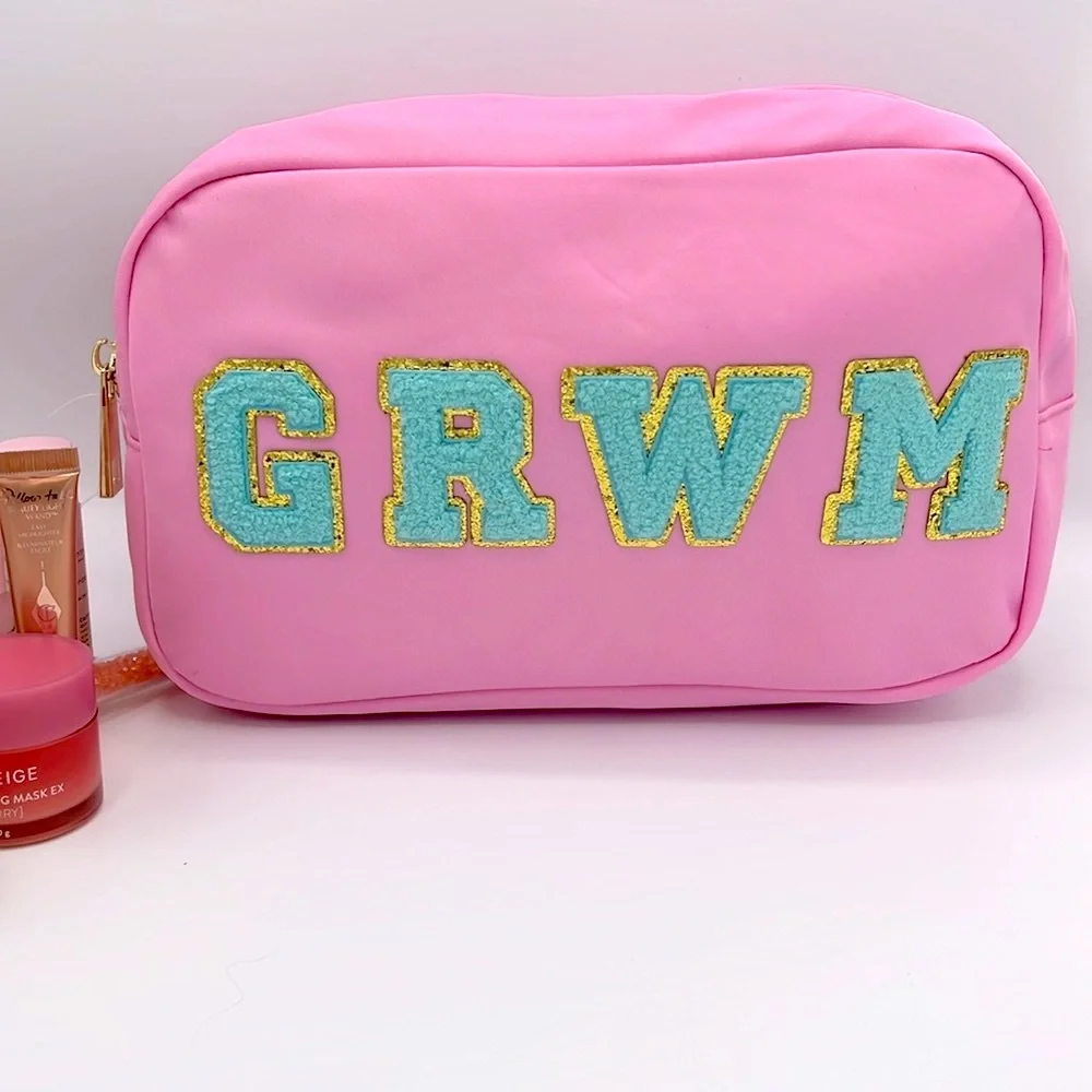 NEW Large Pink Makeup/Skincare Bag “GET READY WITH ME” - Picture 1 of 7